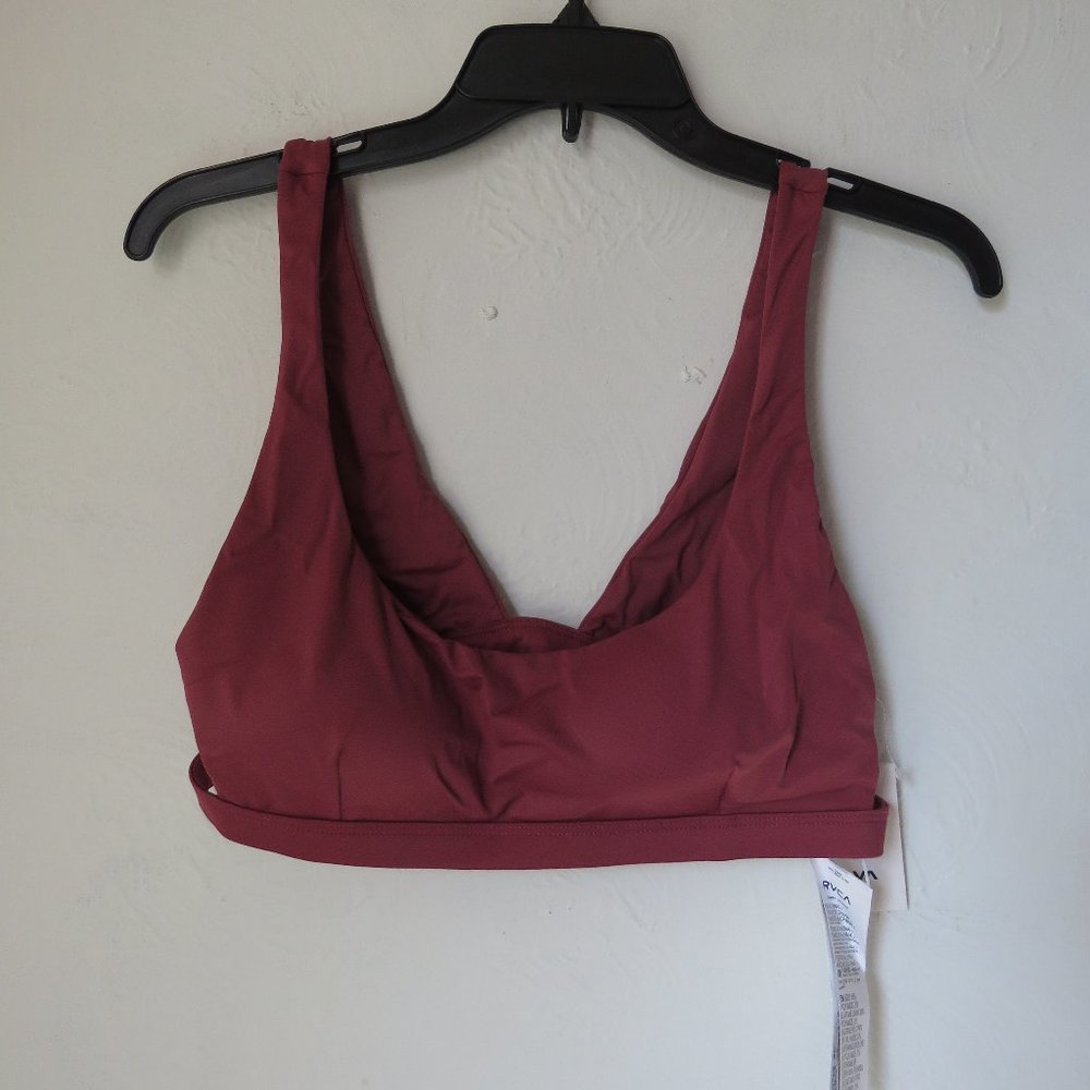 RVCA Solid Bralette Bikini Top L NWT Brown
